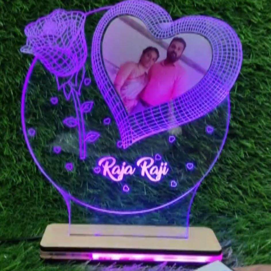 Custom Acrylic Rose Illusion Lamp | Unique Valentine's Day gifts for him/
her - BBD GIFTS