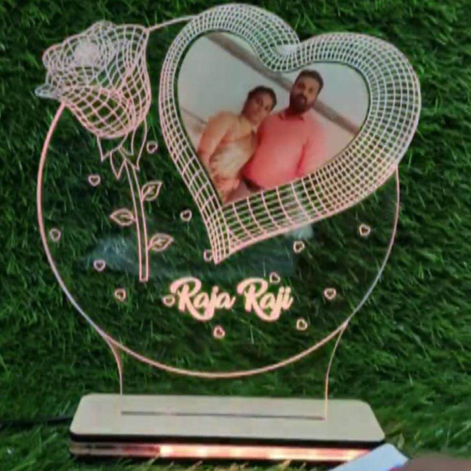 Custom Acrylic Rose Illusion Lamp | Unique Valentine's Day gifts for him/
her - BBD GIFTS