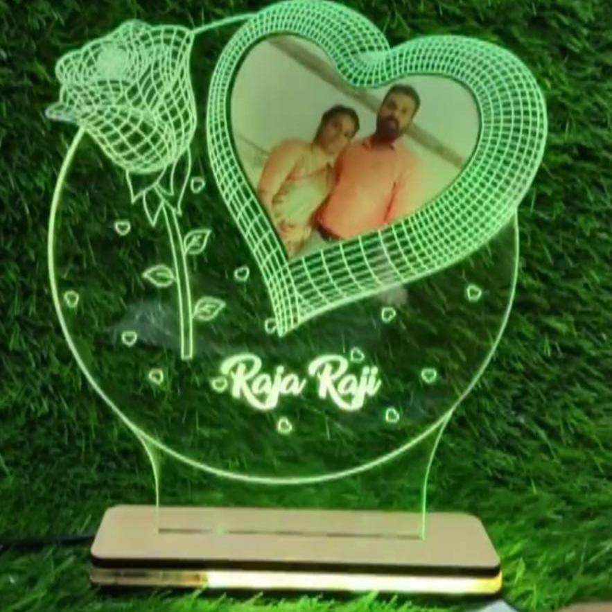 Custom Acrylic Rose Illusion Lamp | Unique Valentine's Day gifts for him/
her - BBD GIFTS