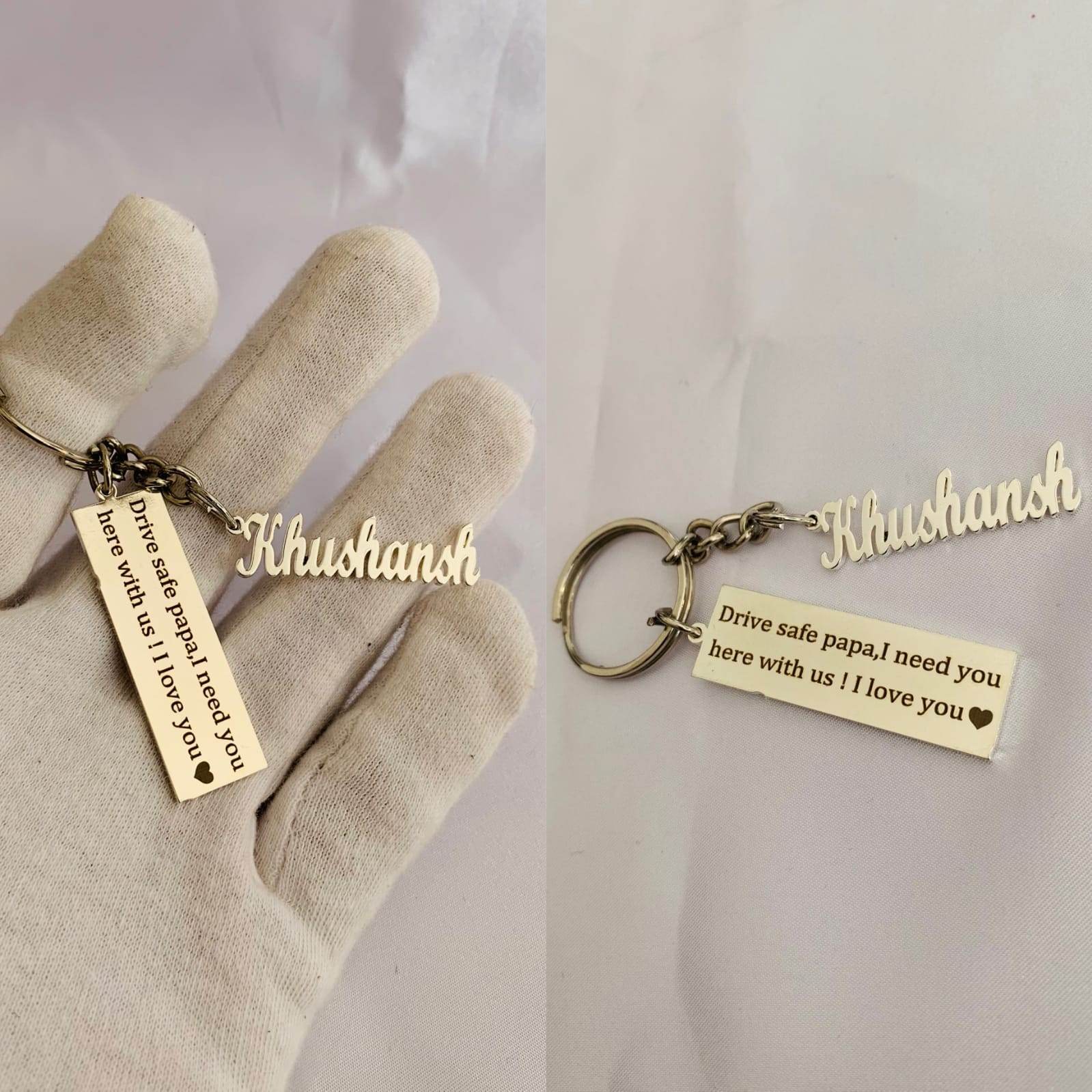 Personalized Name Keychain | Customise Name Plate With Name | Personalised Gifts | Personalized Lasercut Metal Keychain - BBD GIFTS