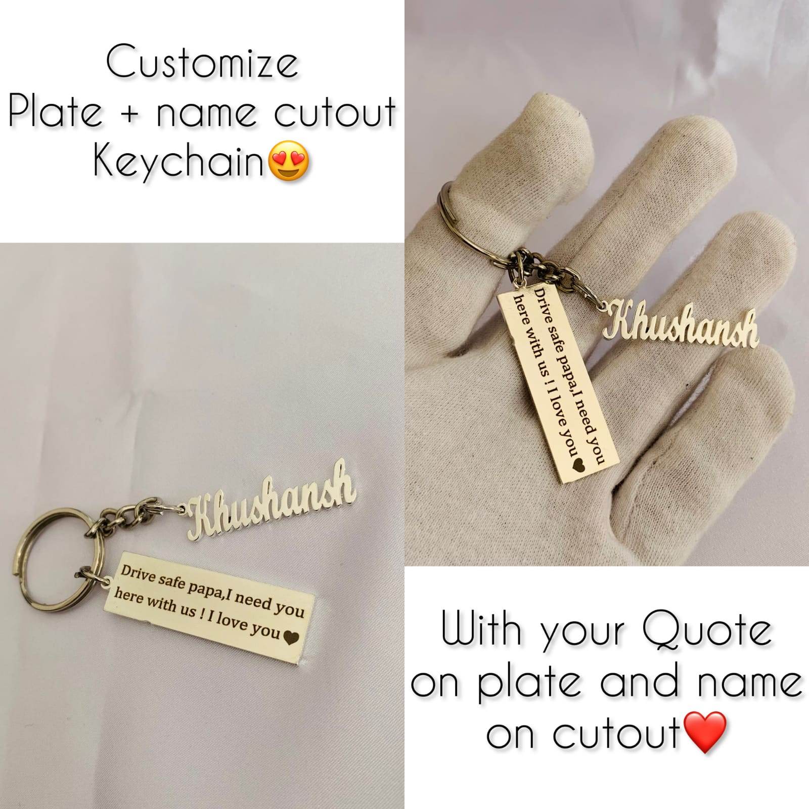 Personalized Name Keychain | Customise Name Plate With Name | Personalised Gifts | Personalized Lasercut Metal Keychain - BBD GIFTS