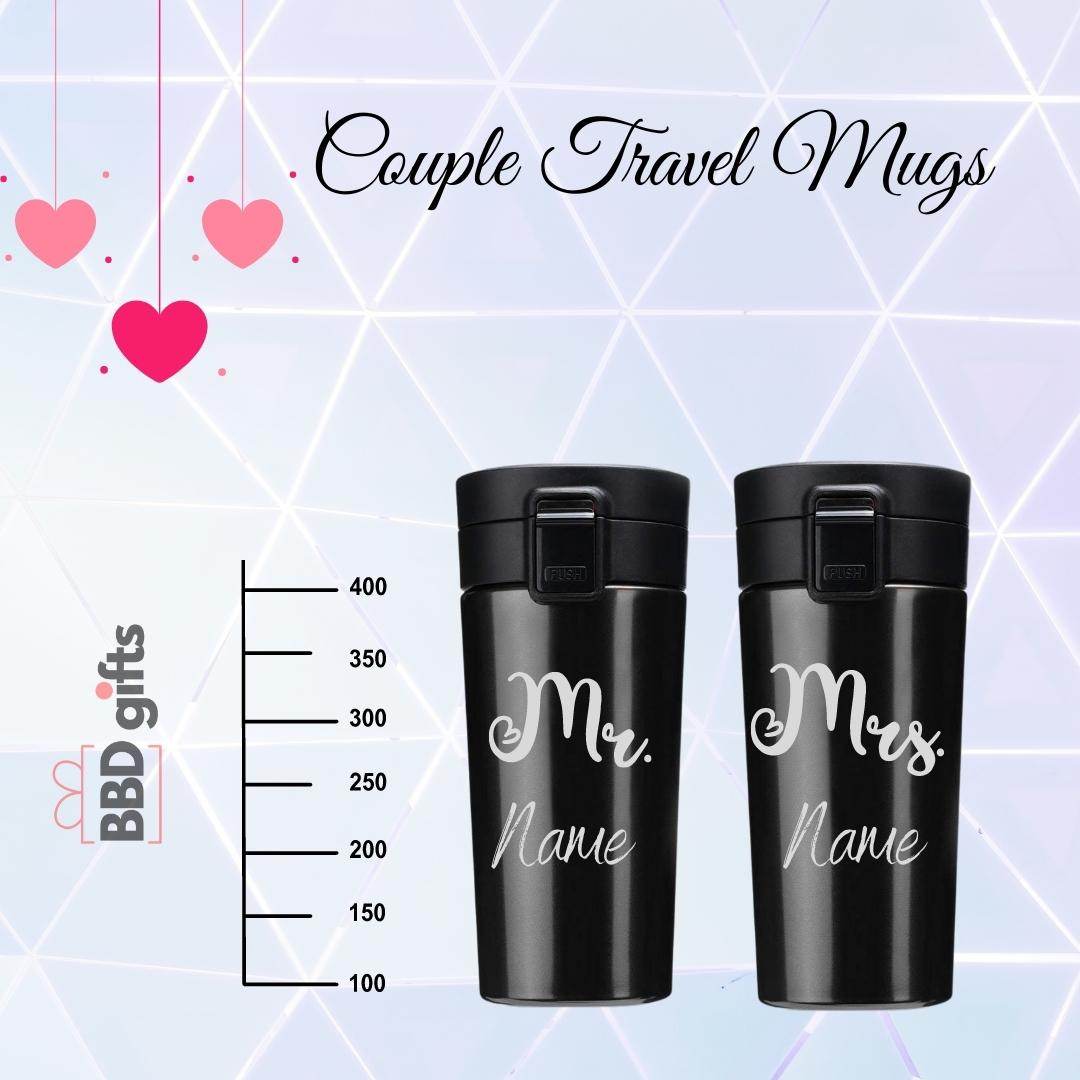 Personalized Couple Travel Mug | Couple Travel Mug | King Queen Travel Mug | Couples Gift | Romantic Gift For Anniversary | Wedding - BBD GIFTS