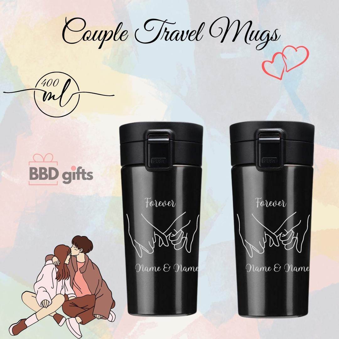 Personalized Couple Travel Mug | Couple Travel Mug | King Queen Travel Mug | Couples Gift | Romantic Gift For Anniversary | Wedding - BBD GIFTS