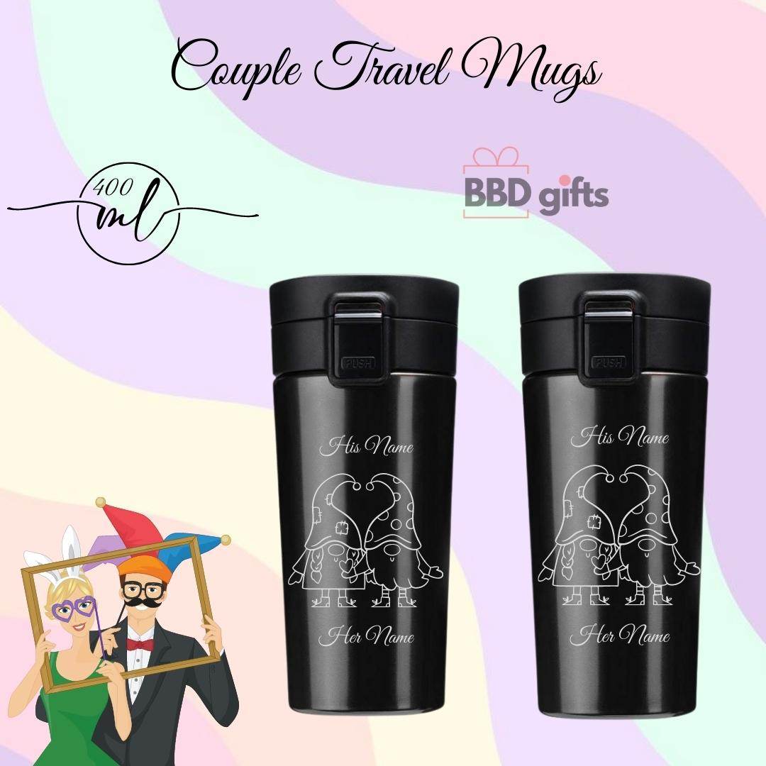 Personalized Couple Travel Mug | Couple Travel Mug | King Queen Travel Mug | Couples Gift | Romantic Gift For Anniversary | Wedding - BBD GIFTS