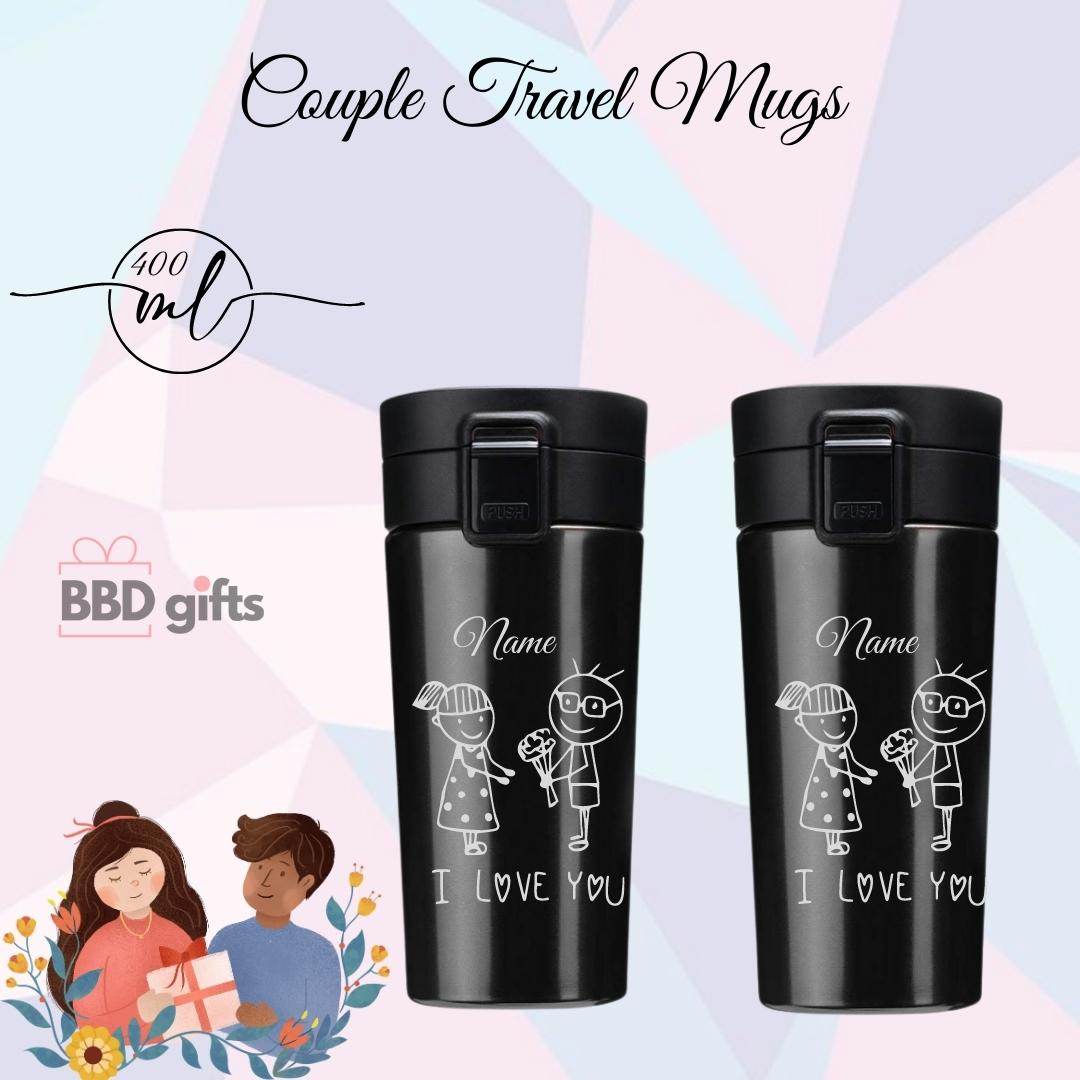 Personalized Couple Travel Mug | Couple Travel Mug | King Queen Travel Mug | Couples Gift | Romantic Gift For Anniversary | Wedding - BBD GIFTS