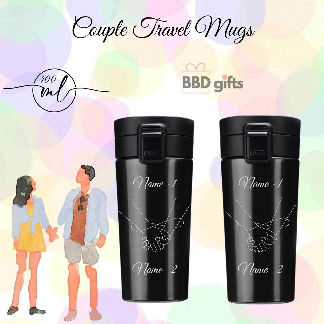 Personalized Couple Travel Mug | Couple Travel Mug | King Queen Travel Mug | Couples Gift | Romantic Gift For Anniversary | Wedding - BBD GIFTS