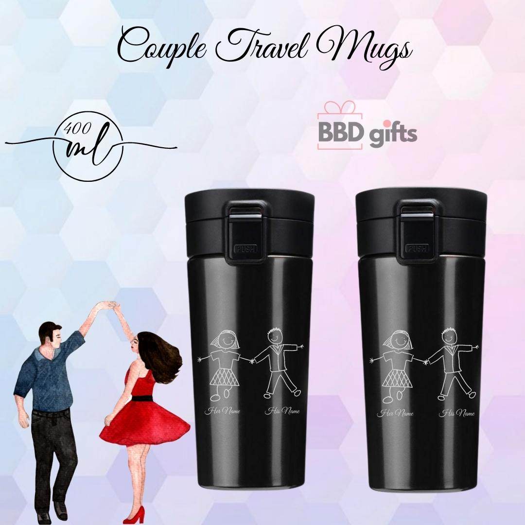 Personalized Couple Travel Mug | Couple Travel Mug | King Queen Travel Mug | Couples Gift | Romantic Gift For Anniversary | Wedding - BBD GIFTS