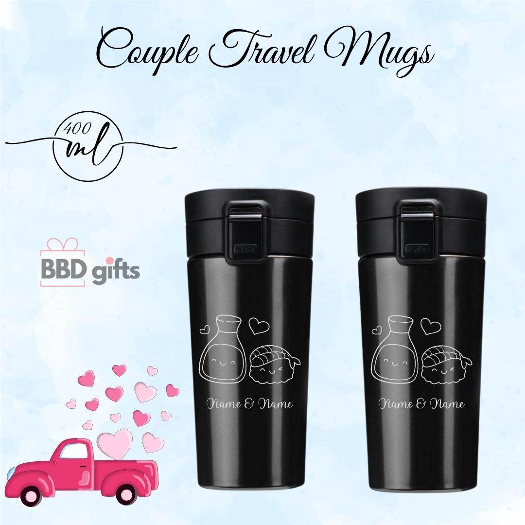 Personalized Couple Travel Mug | Couple Travel Mug | King Queen Travel Mug | Couples Gift | Romantic Gift For Anniversary | Wedding - BBD GIFTS