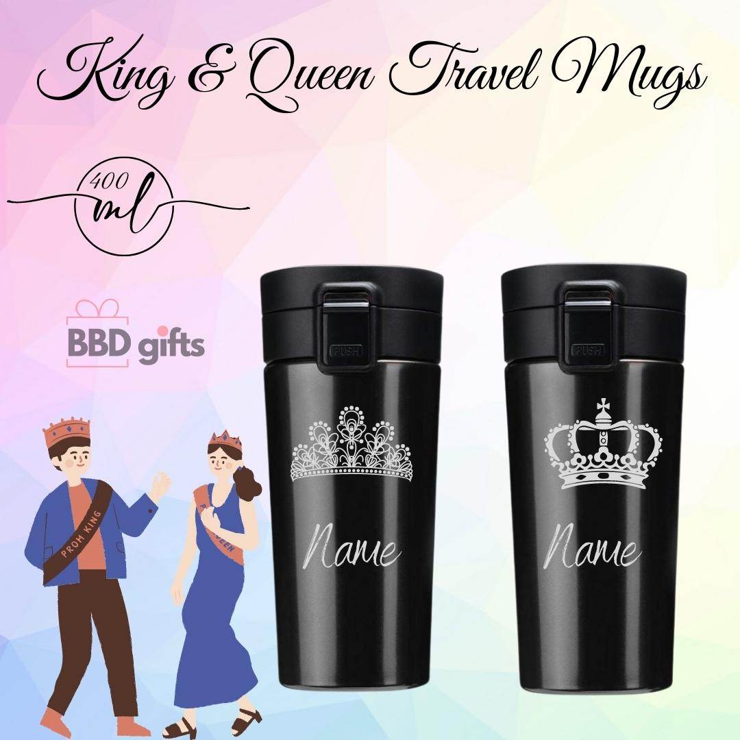 Personalized Couple Travel Mug | Couple Travel Mug | King Queen Travel Mug | Couples Gift | Romantic Gift For Anniversary | Wedding - BBD GIFTS