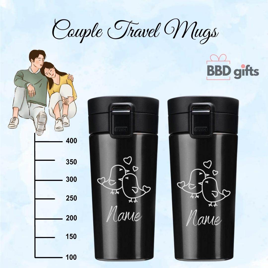 Personalized Couple Travel Mug | Couple Travel Mug | King Queen Travel Mug | Couples Gift | Romantic Gift For Anniversary | Wedding - BBD GIFTS