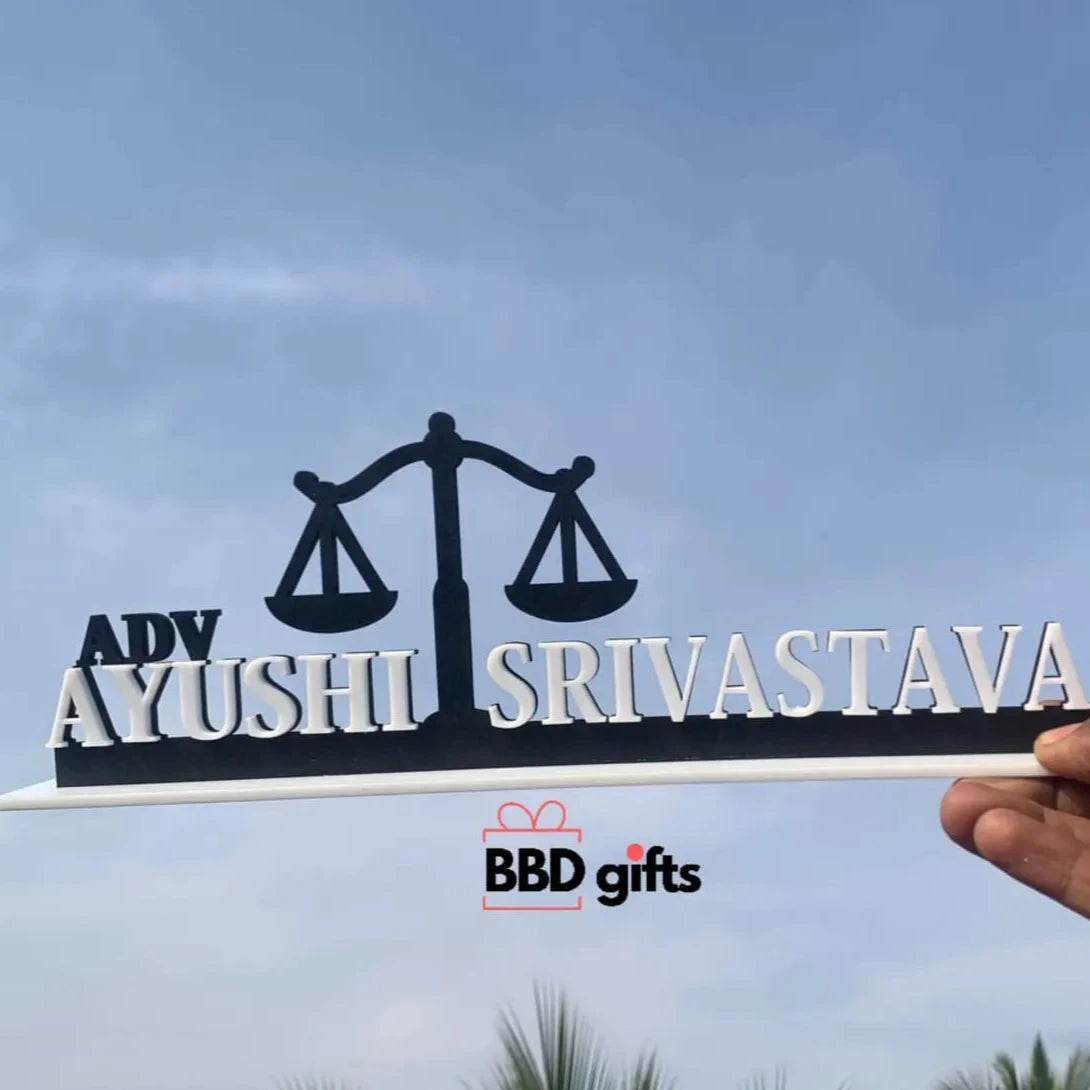 Customized Professional Table top | Personalised Office Desk Name Plate for advocate - BBD GIFTS