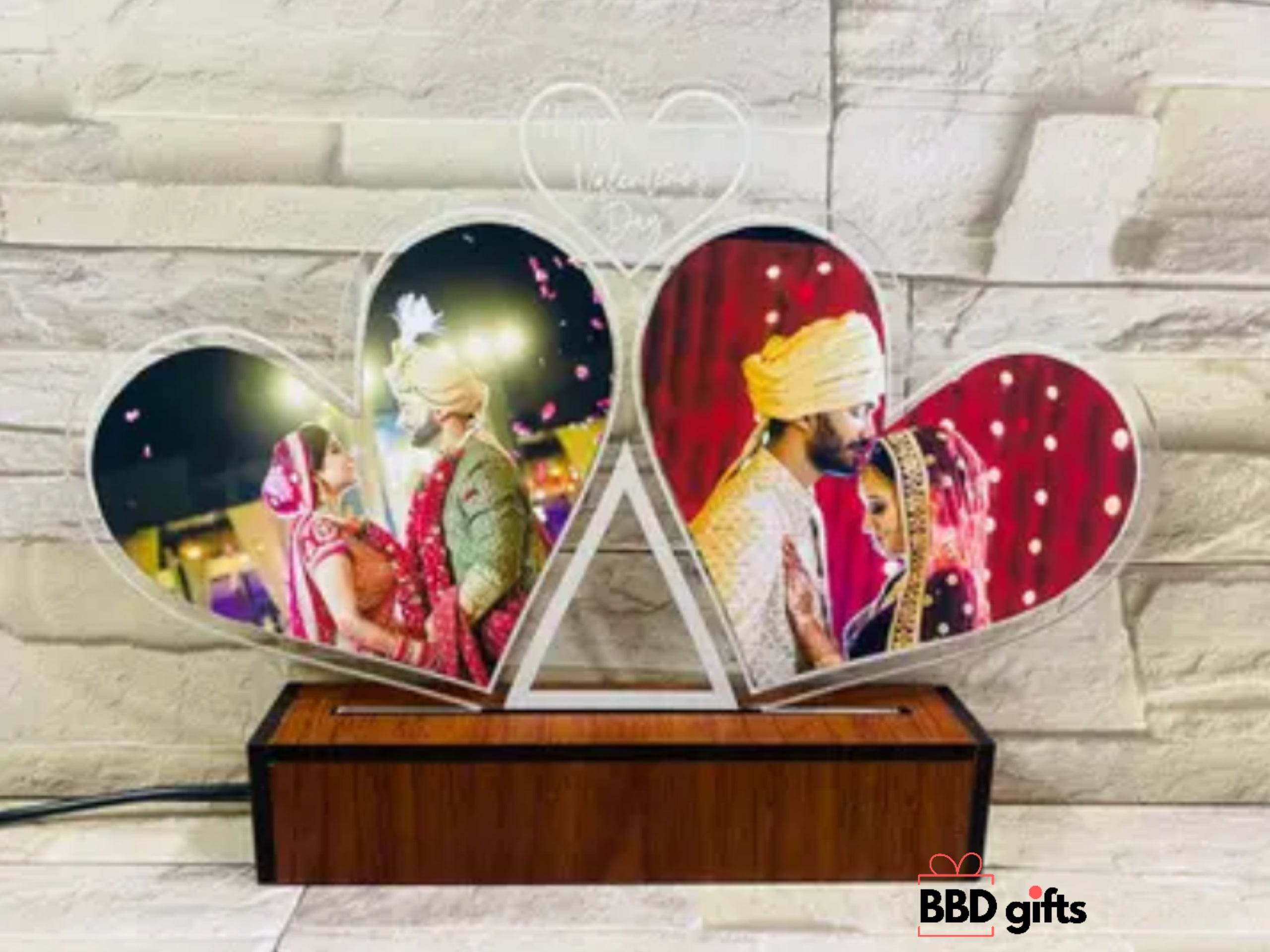 Customized Couple Acyrlic Lamp With Led Lights |Valentine Gift For Husband | Valentine Present For Him | Valentines Day Gifts For Boyfriend - BBD GIFTS