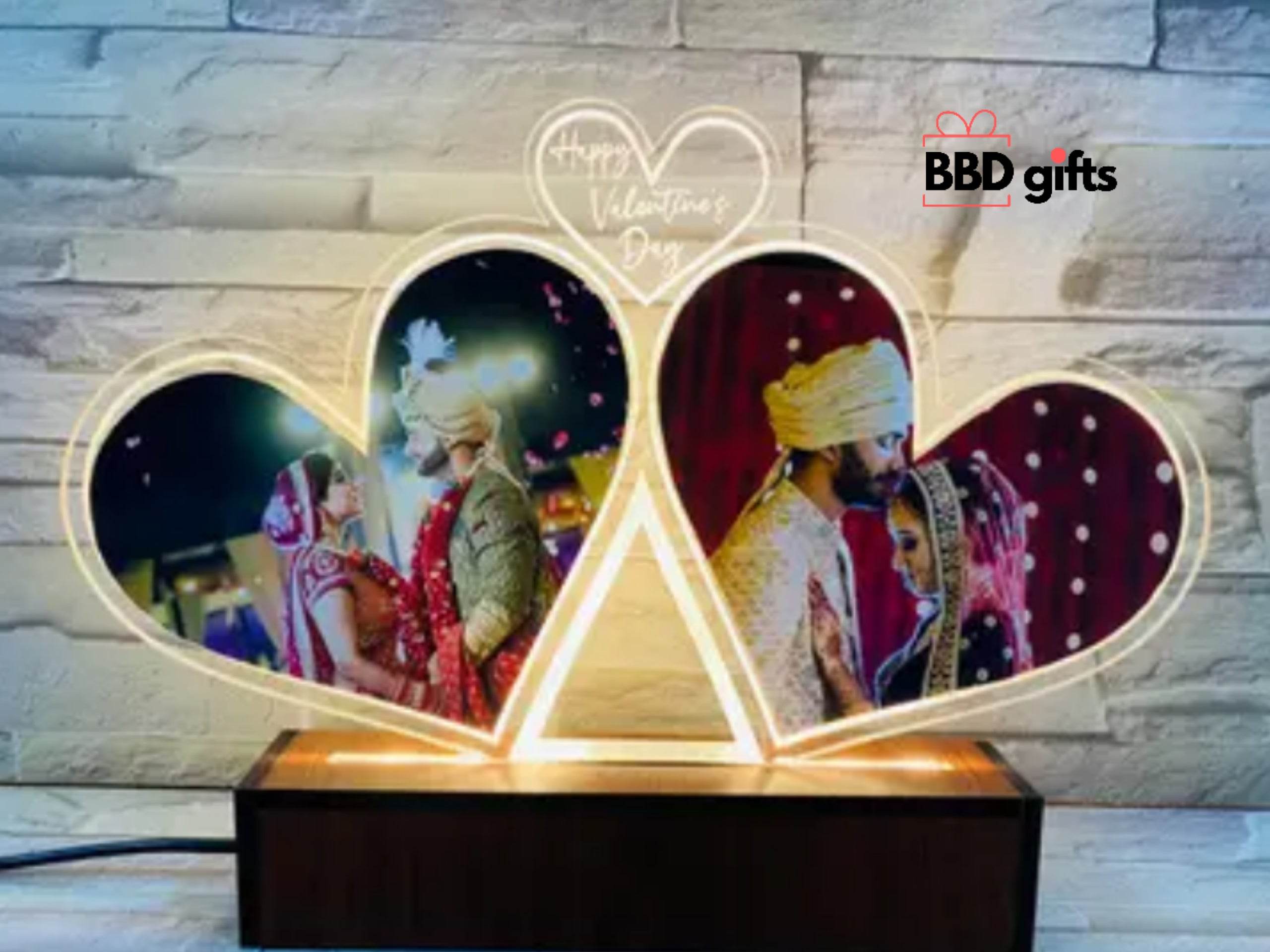 Customized Couple Acyrlic Lamp With Led Lights |Valentine Gift For Husband | Valentine Present For Him | Valentines Day Gifts For Boyfriend - BBD GIFTS