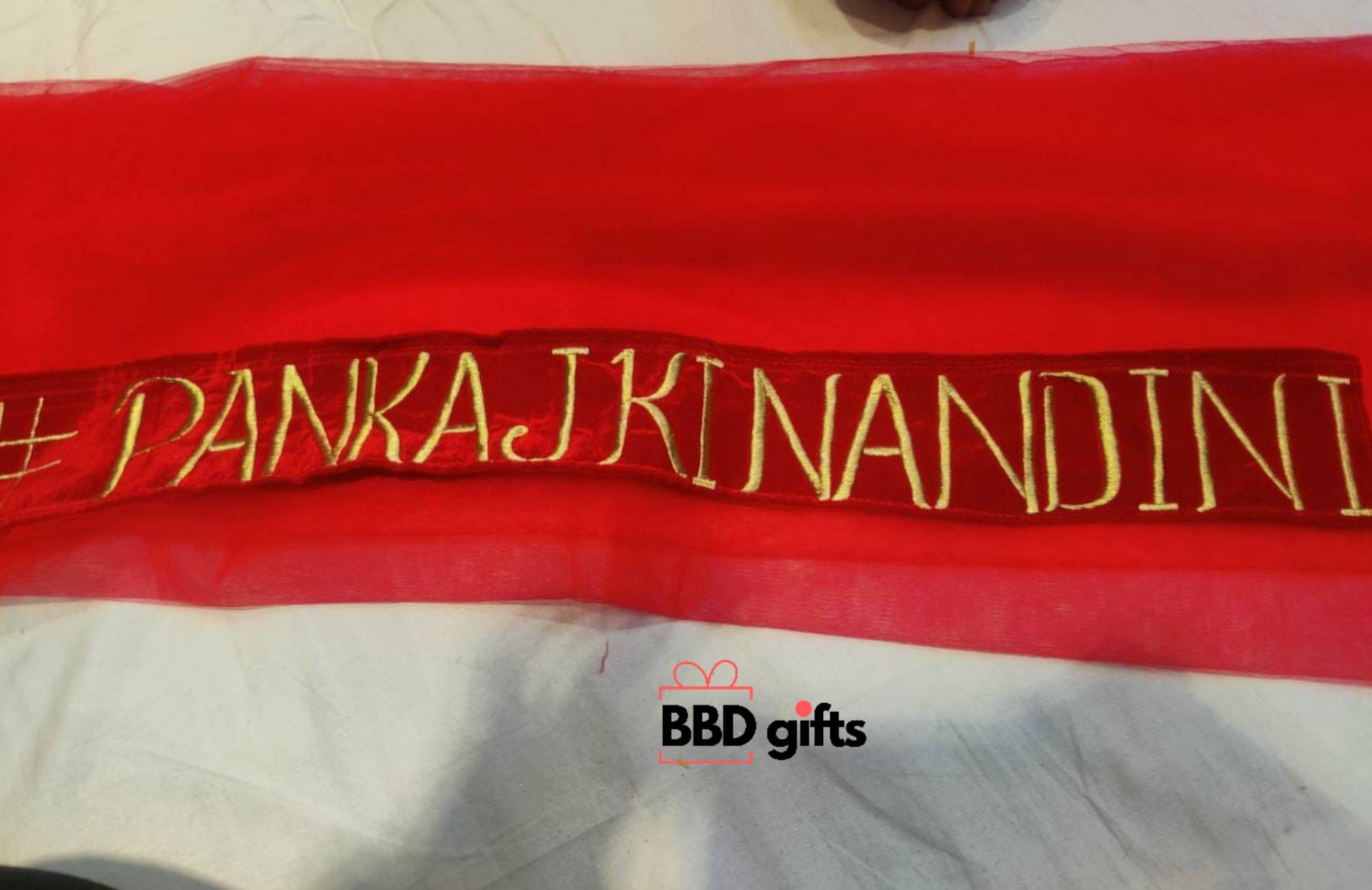 Customized Dupatta For Brides | Bridal dupatta's with name | bridal dupatta under 1500 rs | Trendy duppattas for brides - BBD GIFTS