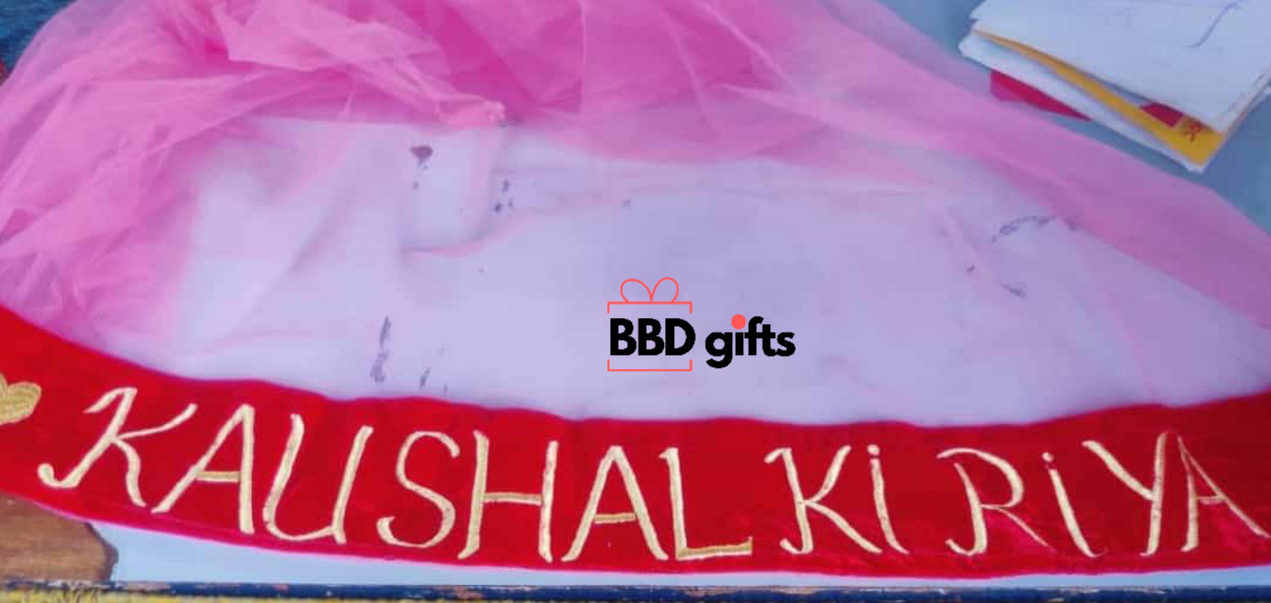 Customized Dupatta For Brides | Bridal dupatta's with name | bridal dupatta under 1500 rs | Trendy duppattas for brides - BBD GIFTS