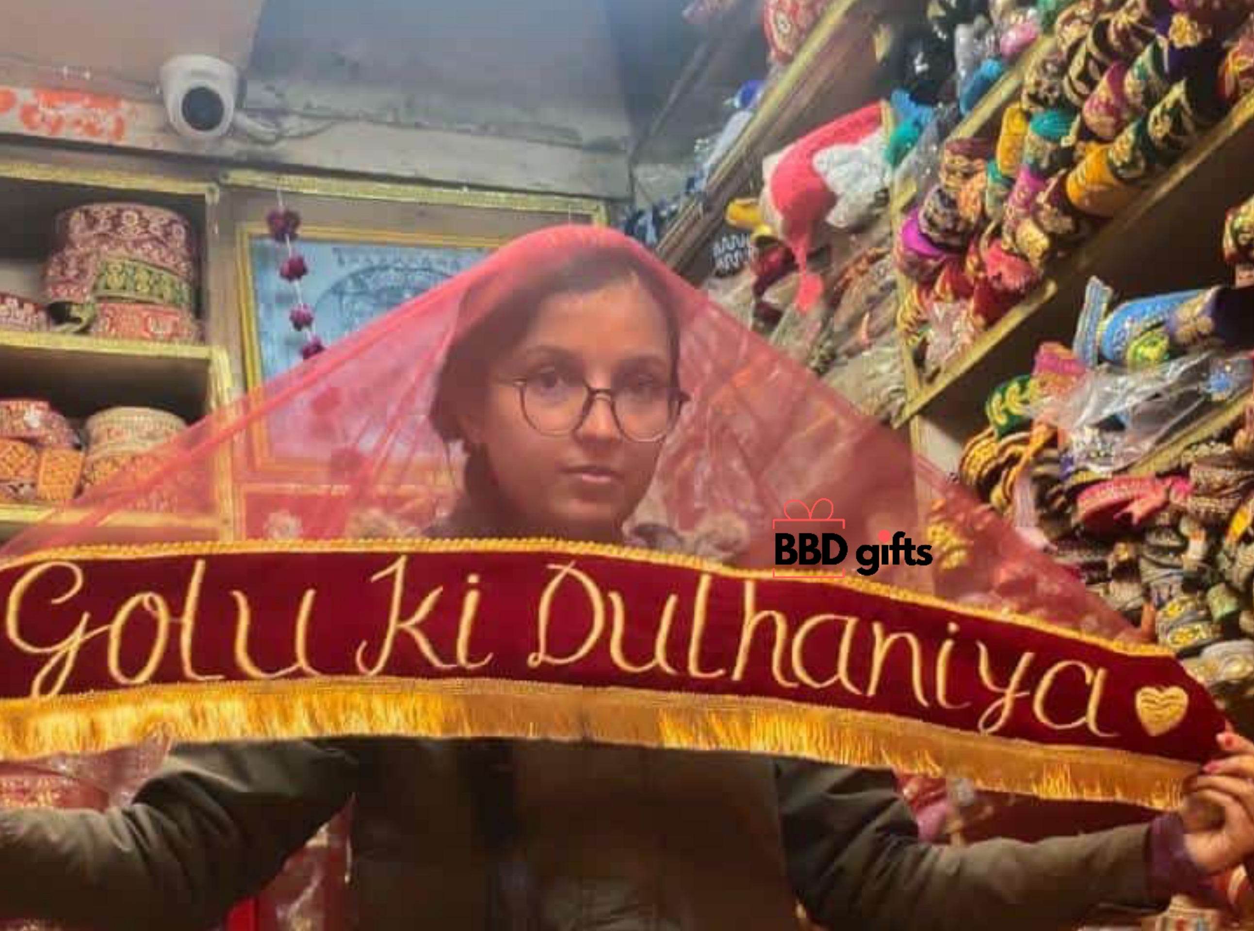 Customized Dupatta For Brides | Bridal dupatta's with name | bridal dupatta under 1500 rs | Trendy duppattas for brides - BBD GIFTS