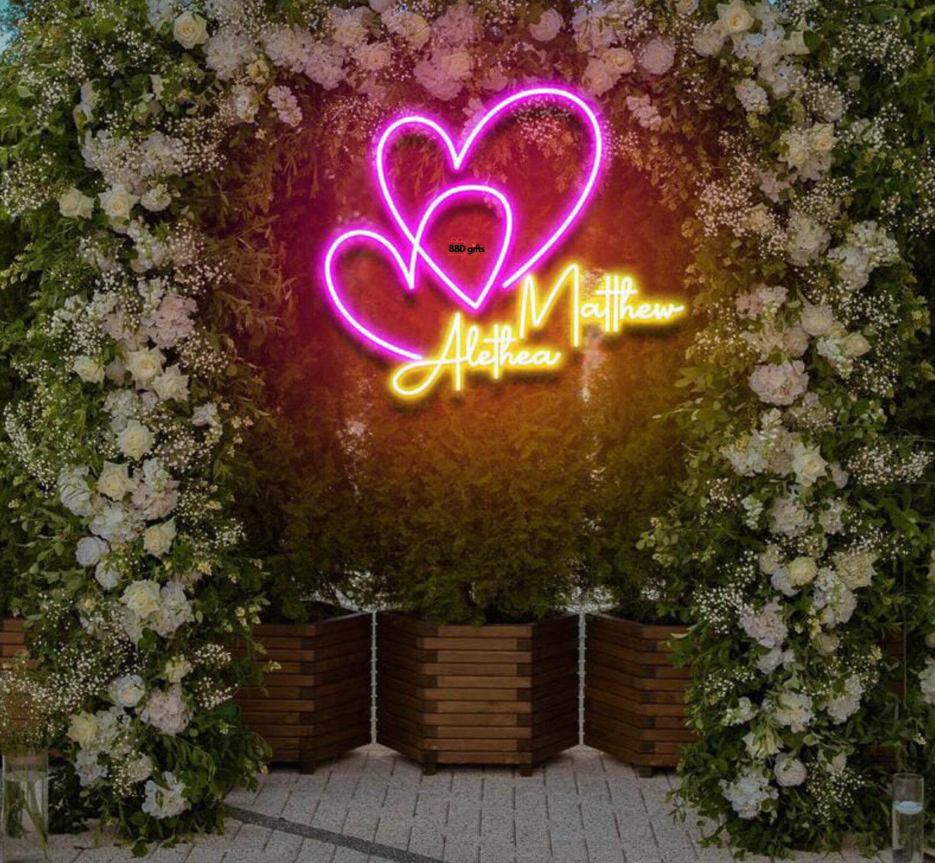 Personalised Couple neon sign | Wedding Neon | Anniversary Gifts - BBD GIFTS