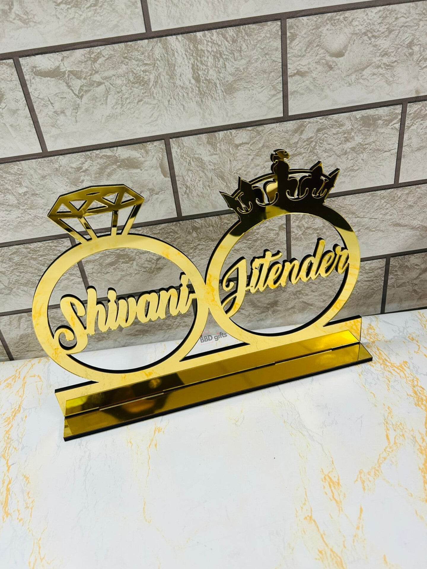 Customized Name Ring Platter | Acyrlic Couple Name | Personalized
Engagement Ring Platter Table Top - BBD GIFTS