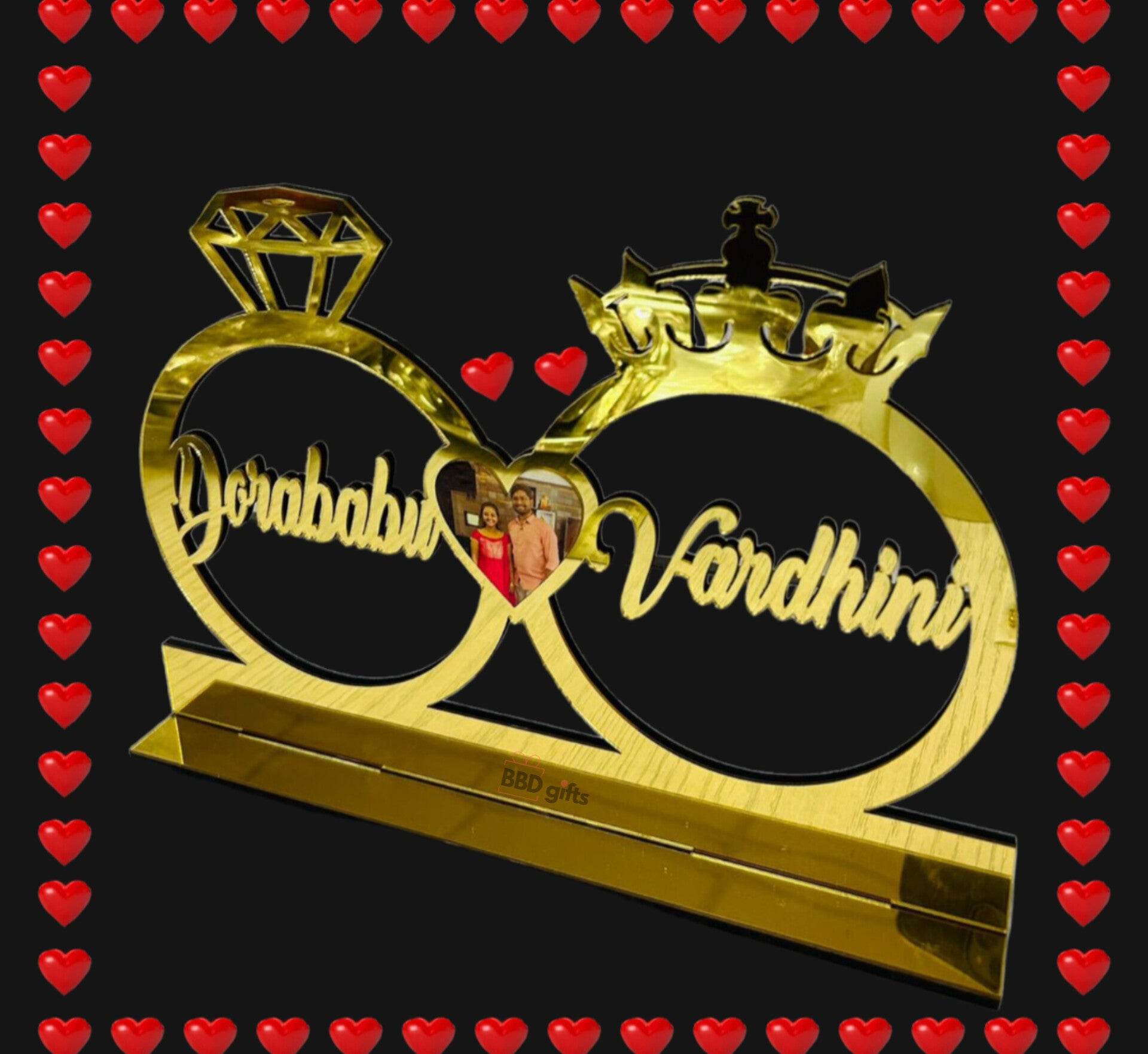 Customized Name Ring Platter | Acyrlic Couple Name | Personalized
Engagement Ring Platter Table Top - BBD GIFTS
