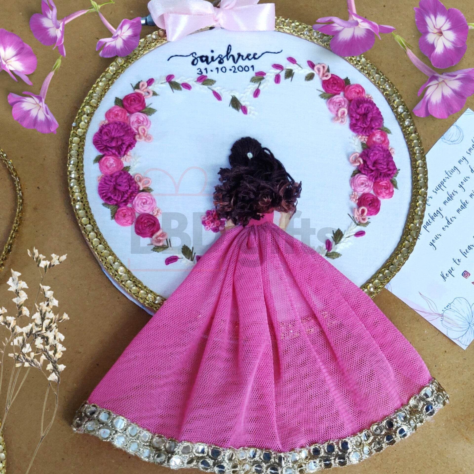 Customized embroidery Hoop | Personalized embroidery hoops | Birthday Gift | Gift For Her - BBD GIFTS