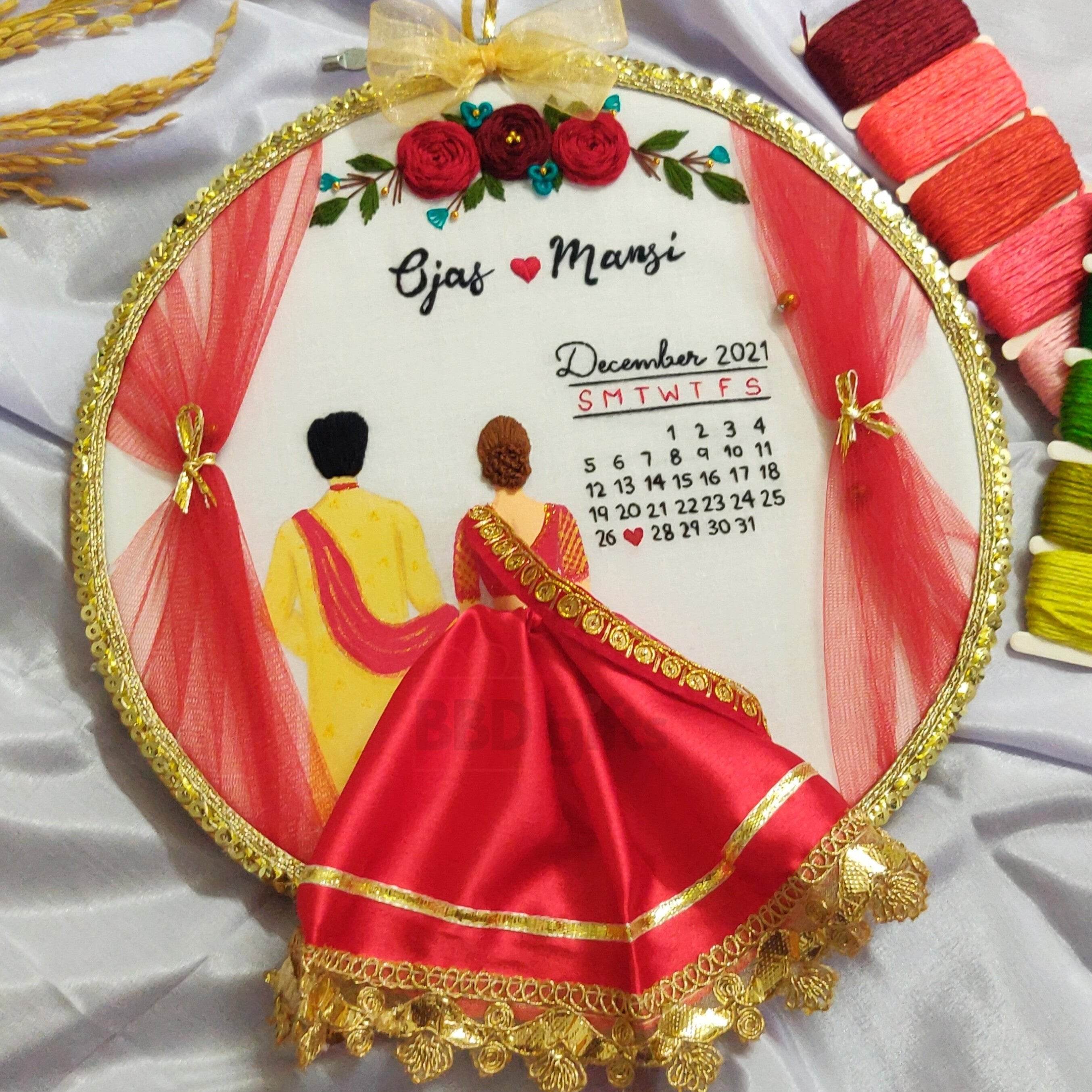 Customized Unique Wedding Gift - Personalized Hoop Art Embroidery Hoop for Couples - Unique Gift Ideas - BBD GIFTS
