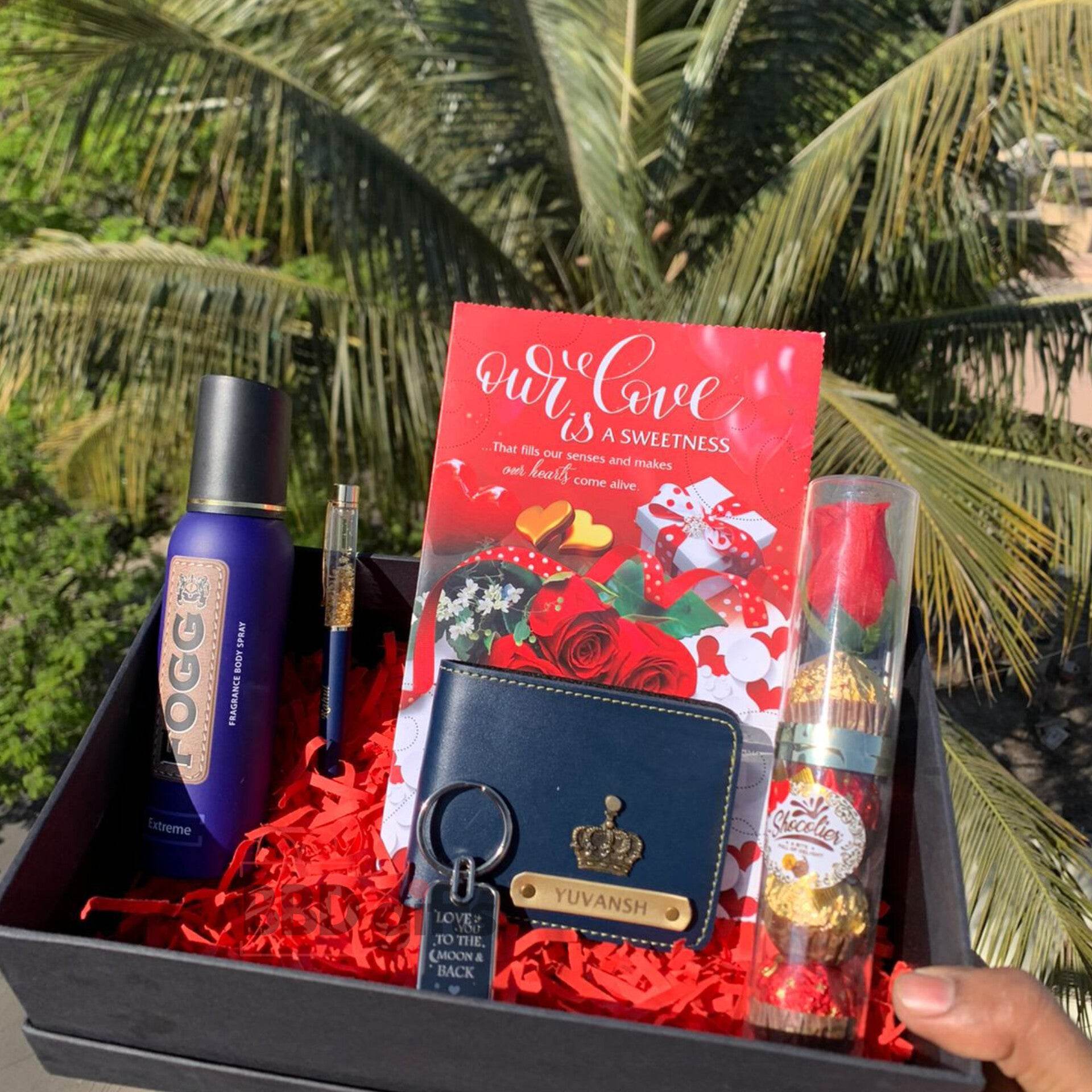 Customized Love Hamper - Gift Hamper For Love - Gift For Him - Premium Hamper - Wallet Combo Set - BBD GIFTS