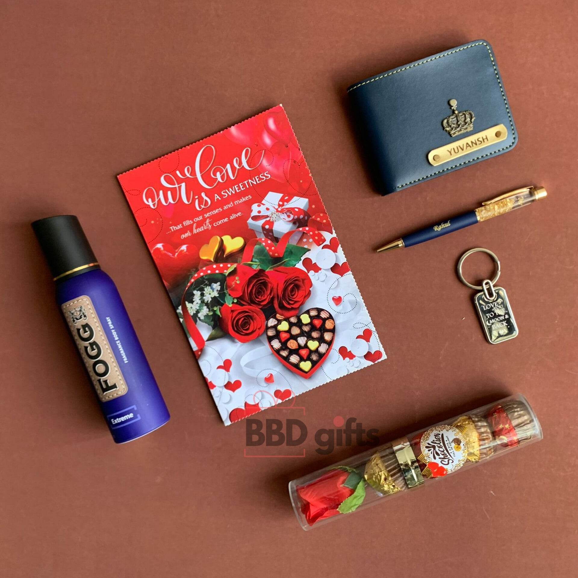 Customized Love Hamper - Gift Hamper For Love - Gift For Him - Premium Hamper - Wallet Combo Set - BBD GIFTS