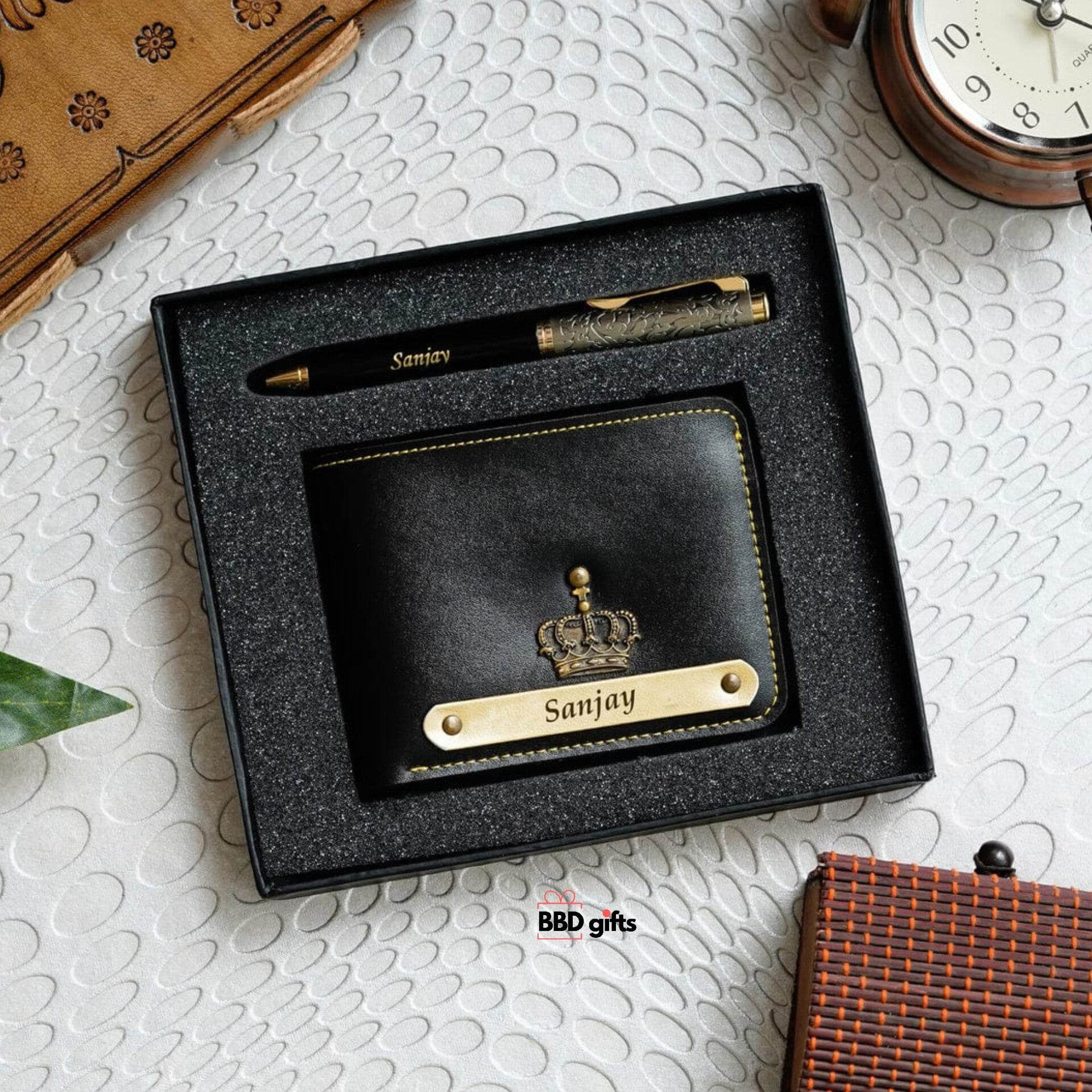 Personalized Wallet With Name - Birthday Combo For Men - Gift Set For Men - Couple Gifts - BBD GIFTS