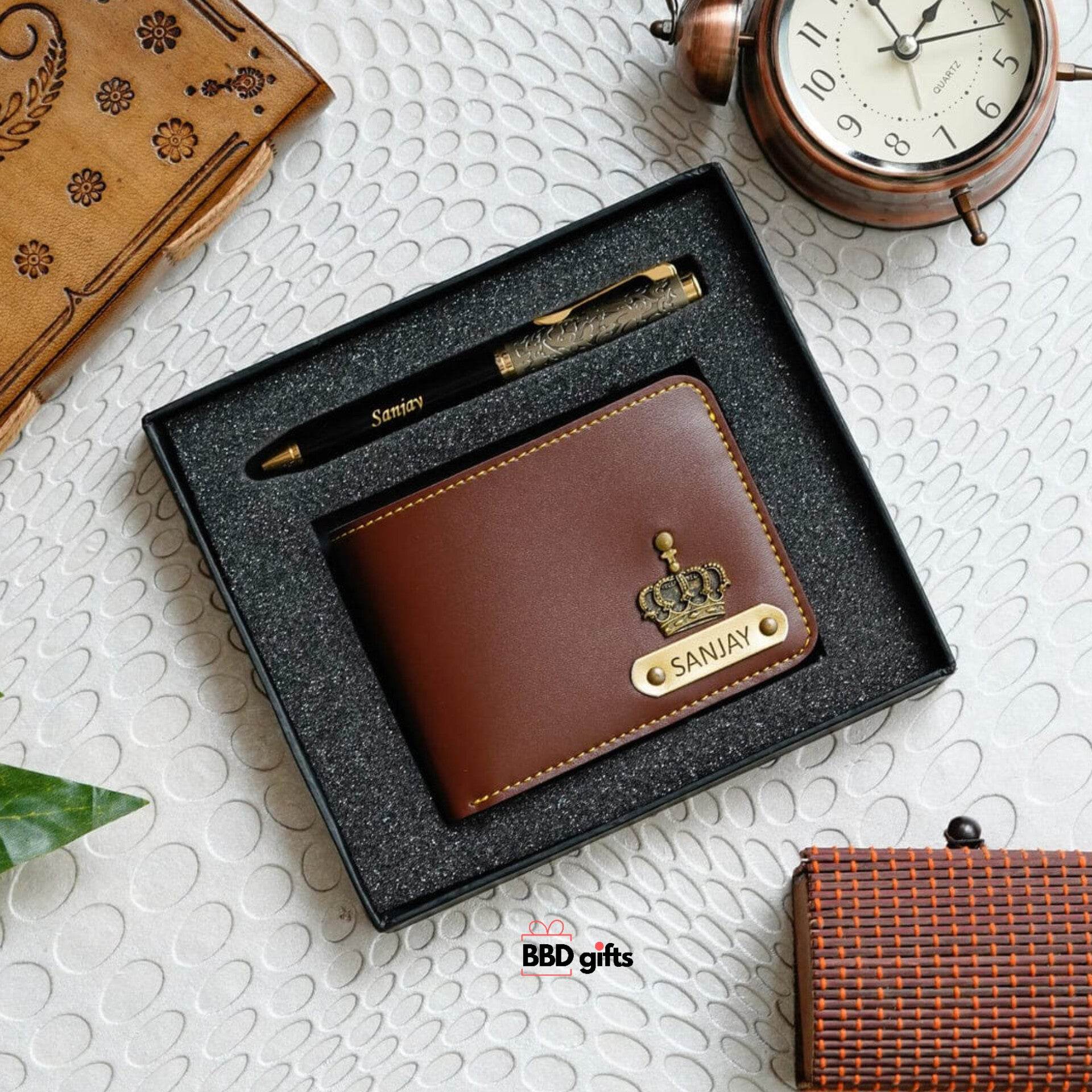 Personalized Wallet With Name - Birthday Combo For Men - Gift Set For Men - Couple Gifts - BBD GIFTS