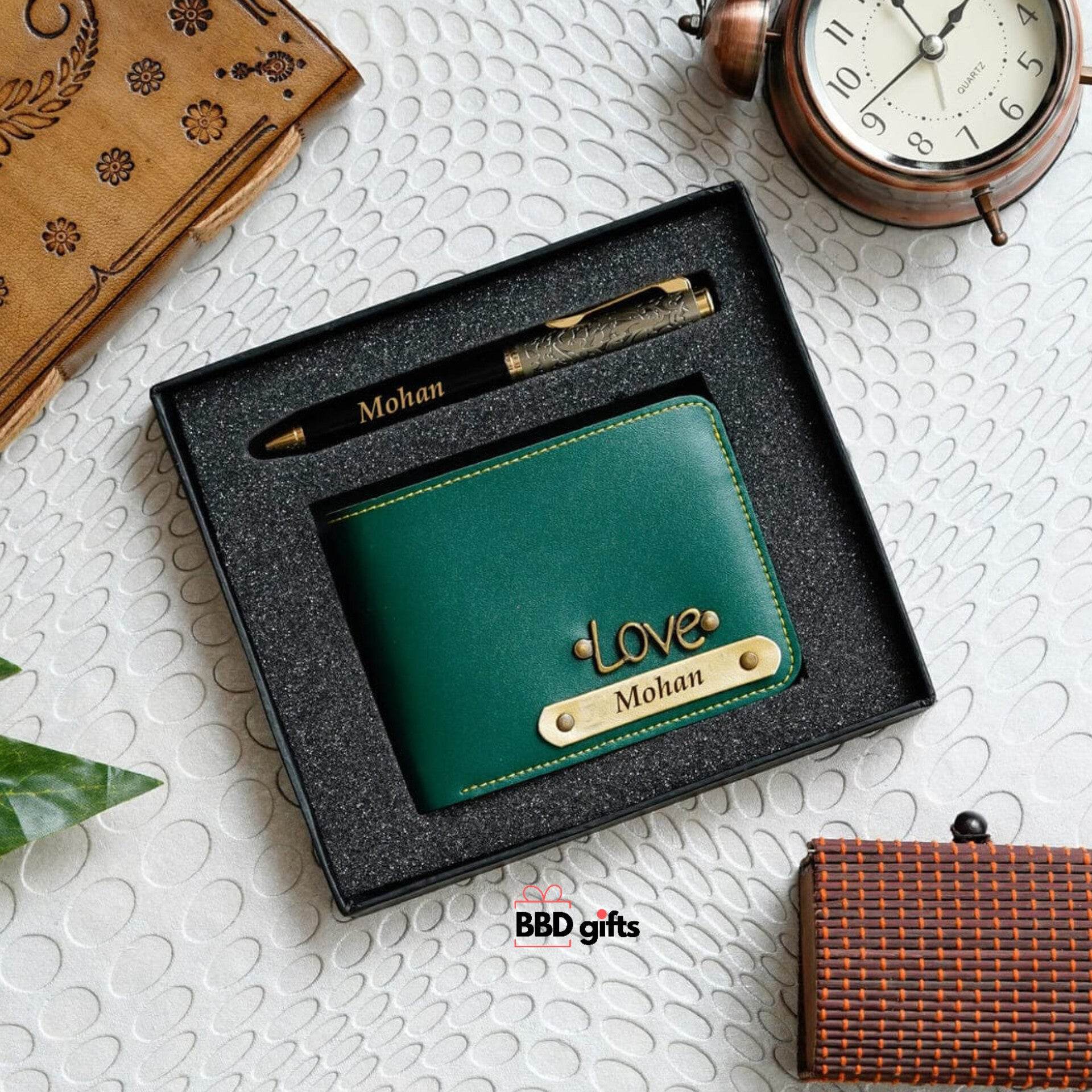 Personalized Wallet With Name - Birthday Combo For Men - Gift Set For Men - Couple Gifts - BBD GIFTS