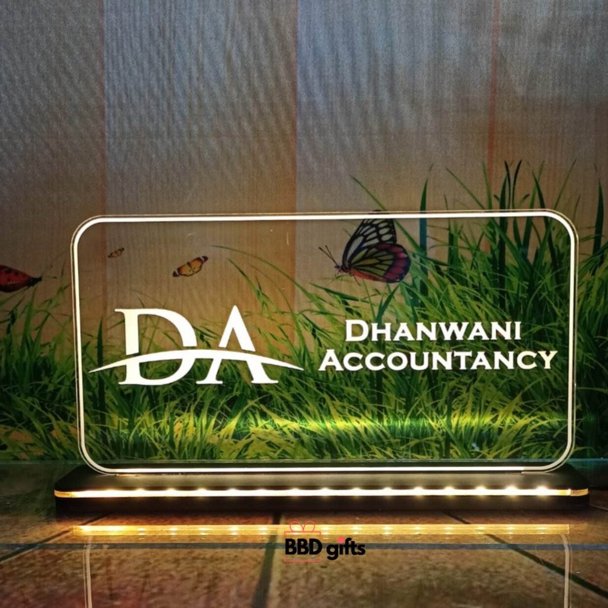 Customized Table Top With LED For Manufacturer | Best gift for ACCOUNTANCY | Special Gift For EQUITY DEALER | Personalized Gift For PROPRIETOR - BBD GIFTS