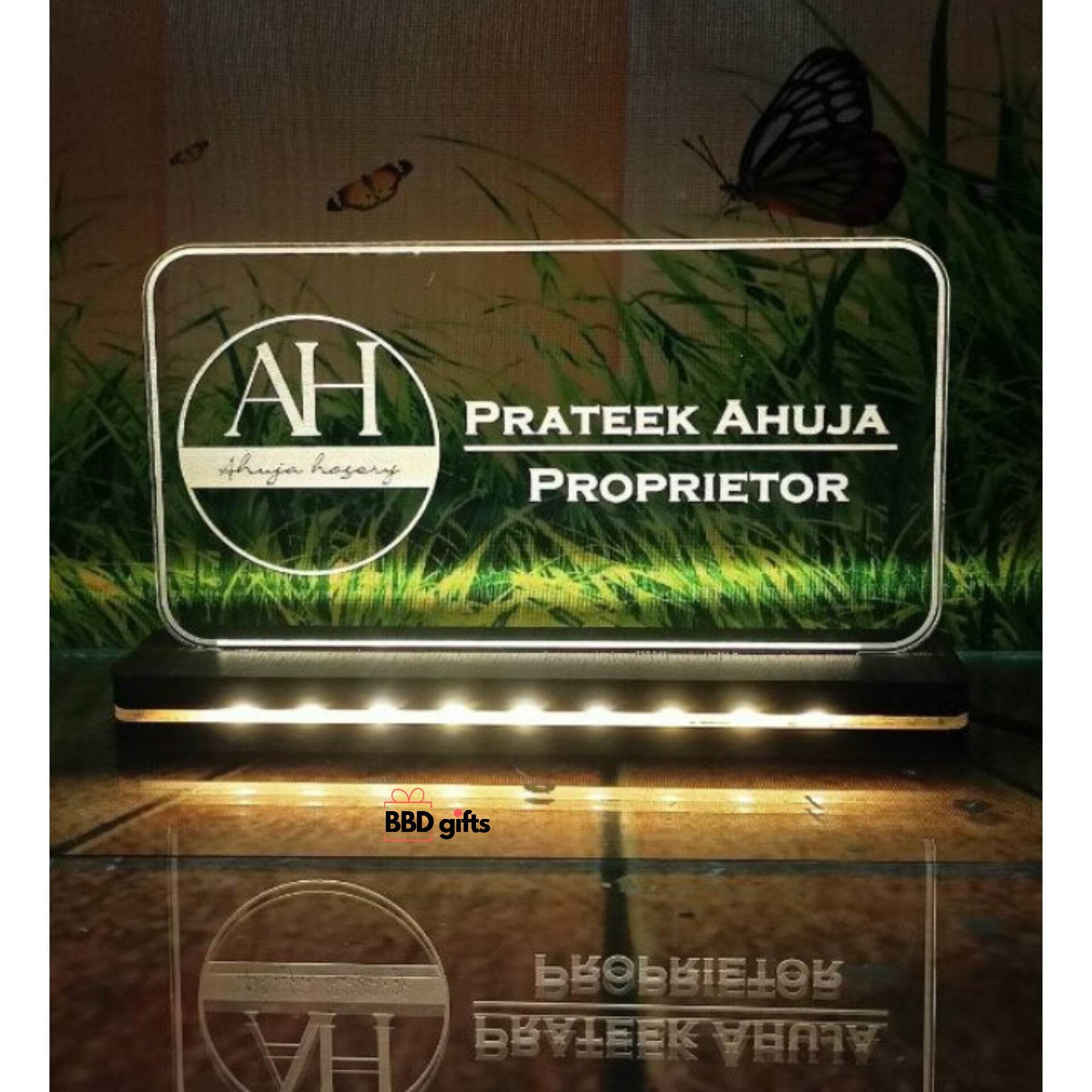 Customized Table Top With LED For Manufacturer | Best gift for ACCOUNTANCY | Special Gift For EQUITY DEALER | Personalized Gift For PROPRIETOR - BBD GIFTS