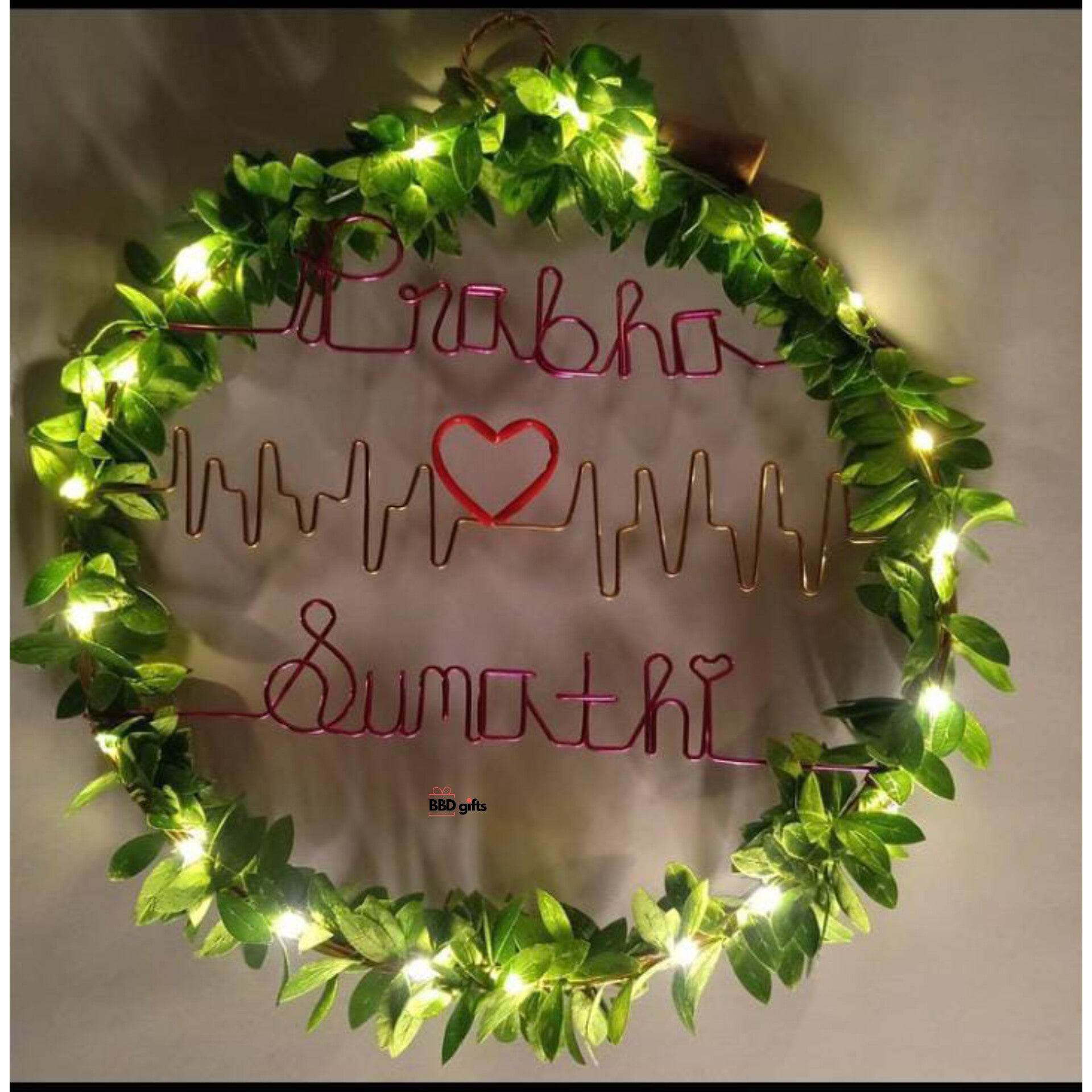 Customized Couples Name on Hoop | Couple Name Wire Art | Birthday gift | Anniversary Gifts | Best Gifts For Couples - BBD GIFTS