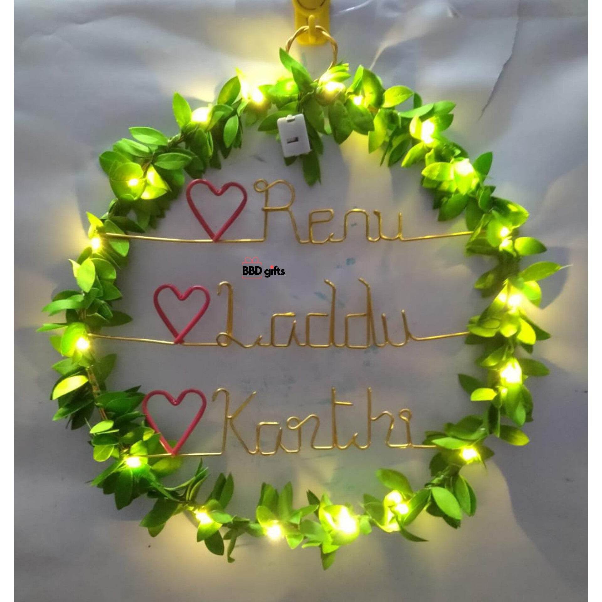 Customized Couples Name on Hoop | Couple Name Wire Art | Birthday gift | Anniversary Gifts | Best Gifts For Couples - BBD GIFTS