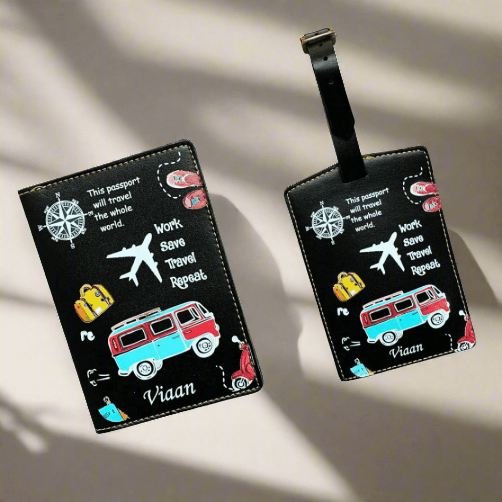 Customized printed passport cover & printed luggage tag - Gift For Travellers - BBD GIFTS