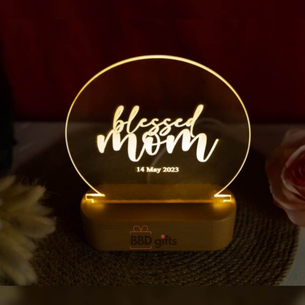 Personalized Mom Gift - Mother's Day Gift For Her - Personalized Night Light Led Heart-Shaped Night Light - Custom Name Light - BBD GIFTS
