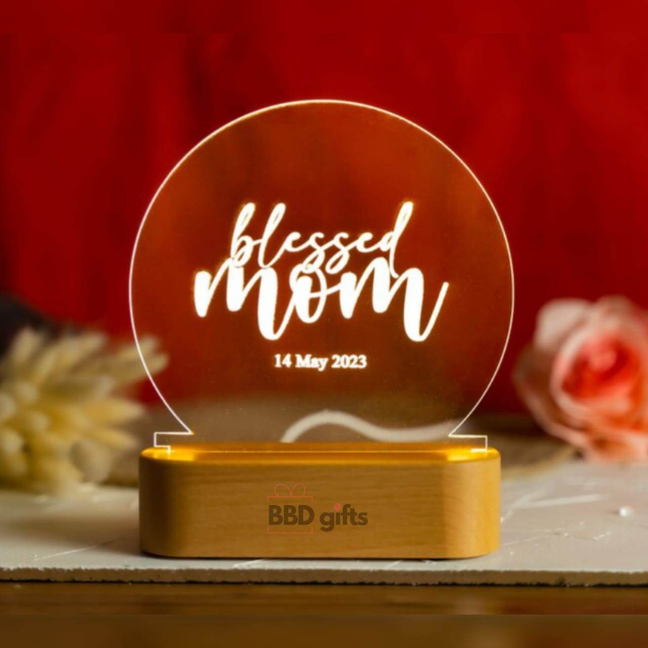 Personalized Mom Gift - Mother's Day Gift For Her - Personalized Night Light Led Heart-Shaped Night Light - Custom Name Light - BBD GIFTS