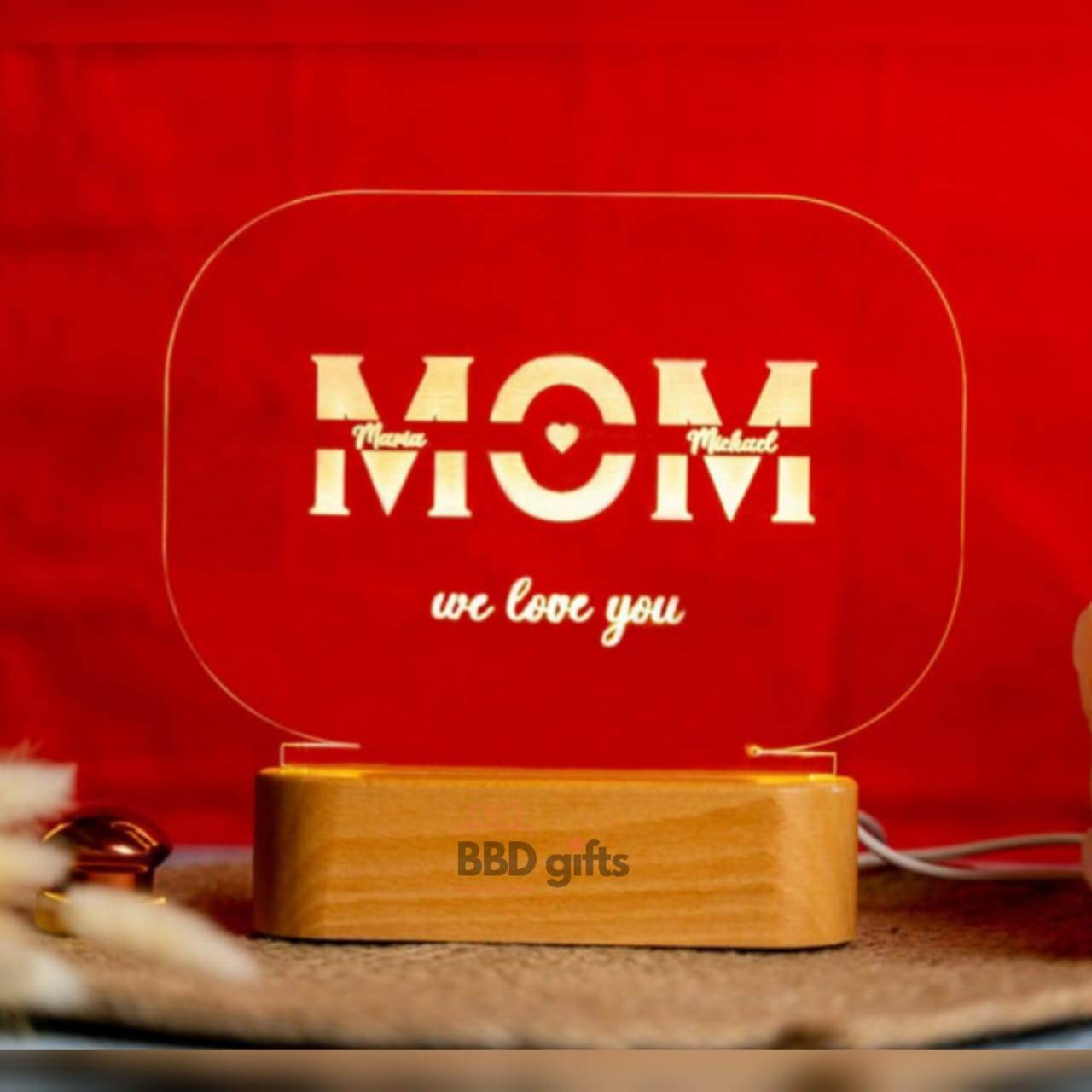 Personalized gift for mom - Mother's day gift 2023 - Gift for Mother in Law - Custom mom gift - custom night light for mom - Gift for Mommy - BBD GIFTS