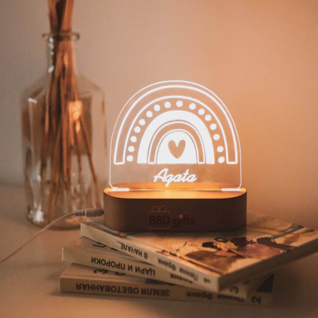 Personalized Rainbow Table Lamp Night Lights - Fairy lights - Bedside Lamp - Night Light For Kids - Bedroom Decor - Name Lamp - BBD GIFTS