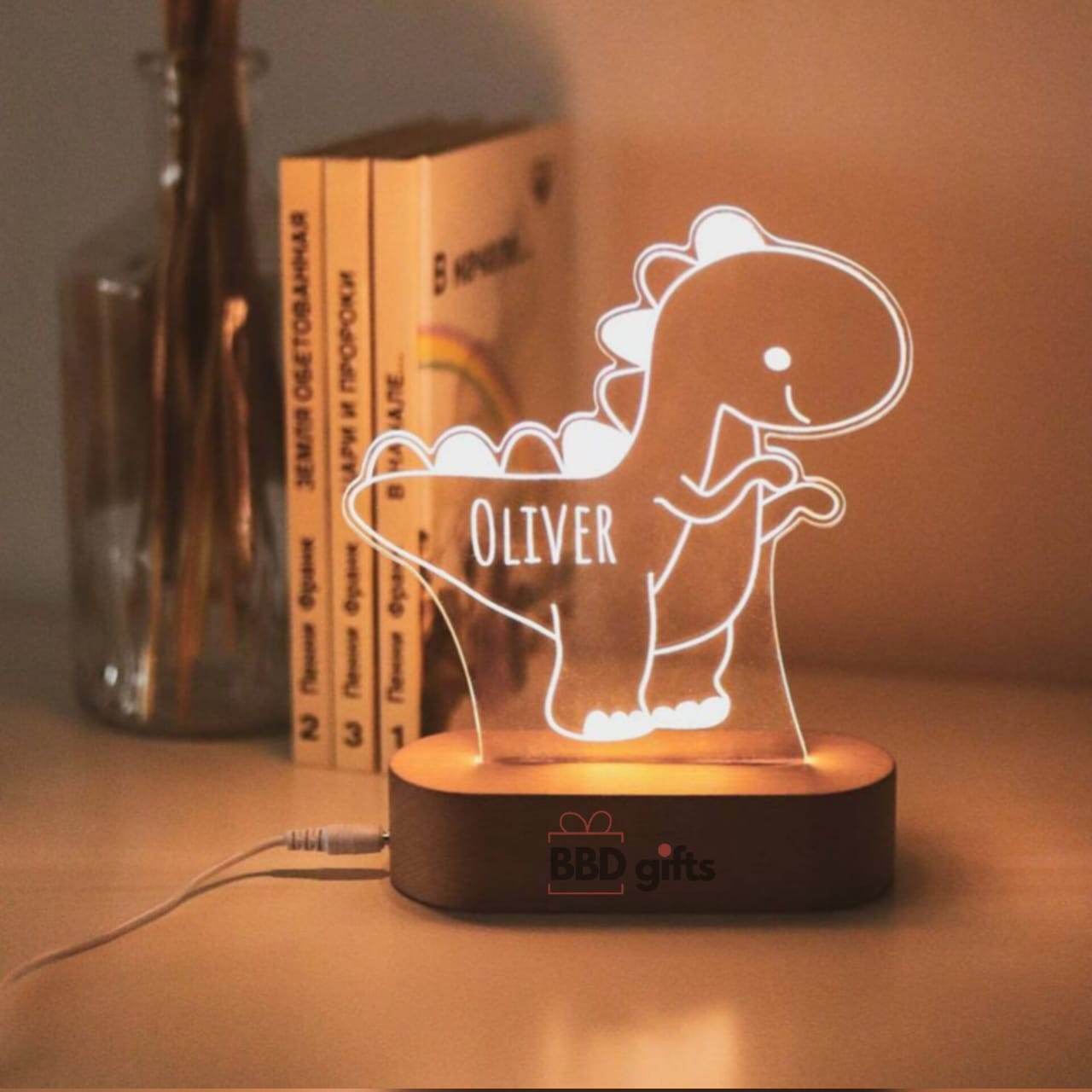 Dinosaur LED Night Lamp For Kids | Personalised Dinosaur LED Sign | Gifts for kids | Kid home decor | Kids Special Gift | Customized night lamp - BBD GIFTS