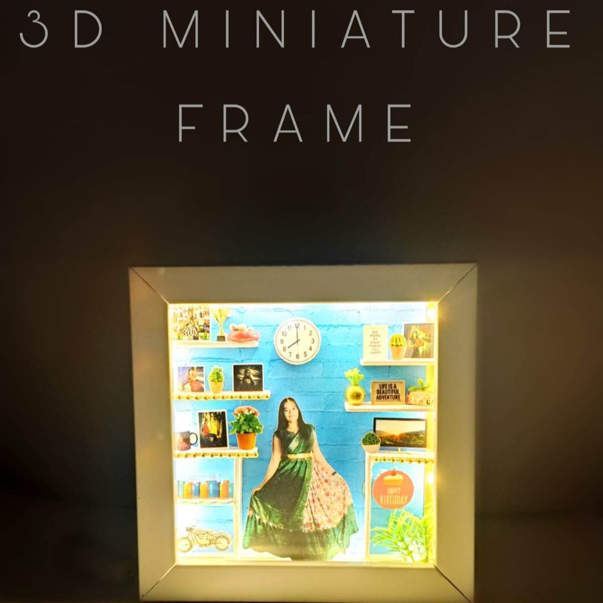Miniature Box With Lights - Shadow Box - Birthday Gifts - Wedding Gifts - 3D Box With Lights - BBD GIFTS