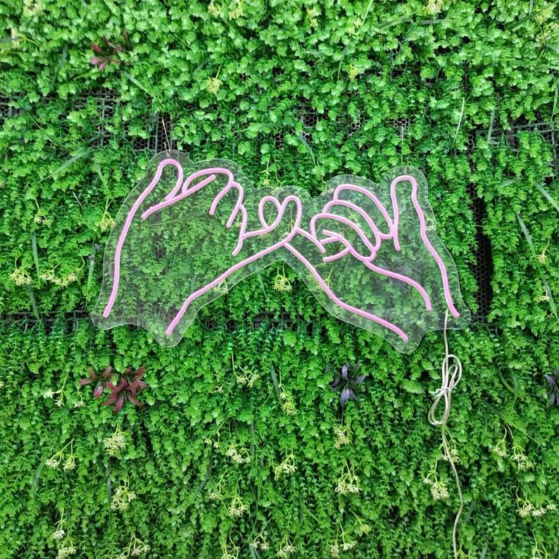 Pinky promise|Custom Neon Hands | Couple Hand neon sign | Couple Goals | Neon sign - BBD GIFTS