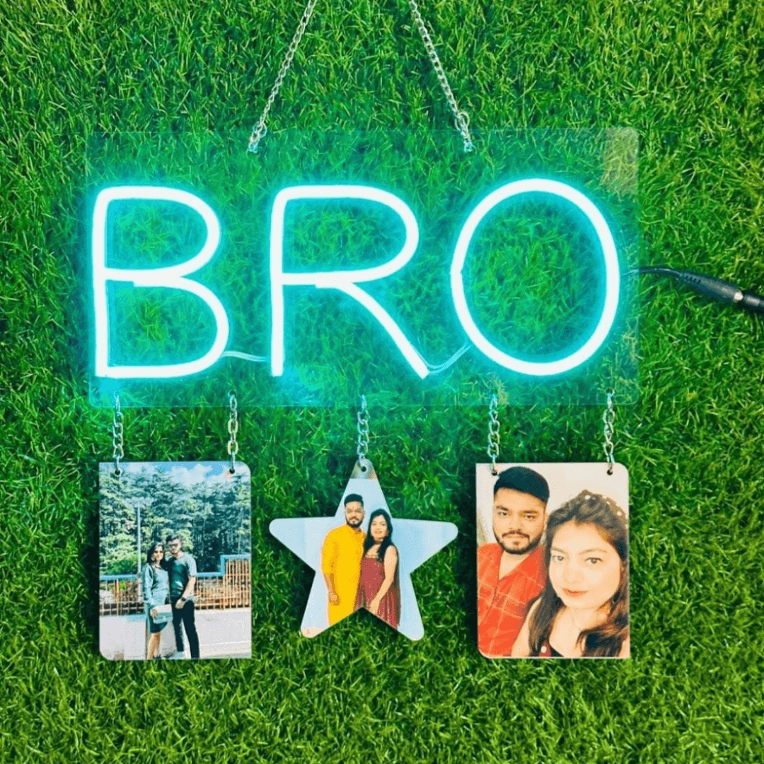 Rakhi Neon Lights Bro|Rakhi Celebration Decor|Custom Neon Signs India|Personalized Rakhi Decor|gift for brother - BBD GIFTS