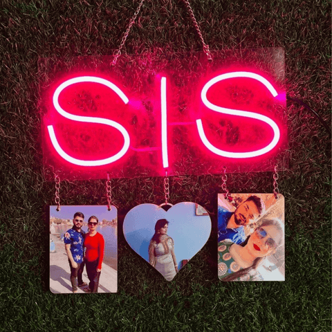 Rakhi Neon Lights sis|Rakhi Celebration Decor|Custom Neon Signs India|Personalized Rakhi Decor|gift for sister - BBD GIFTS