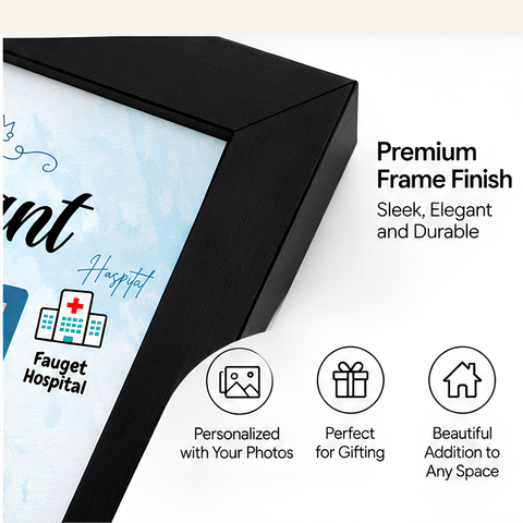 Personalized Baby Birth Details Frame – Custom Memory Wall Frame