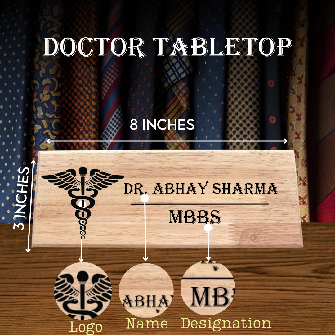 Customized Desktop Name Plate for Doctor | Best doctor gift |