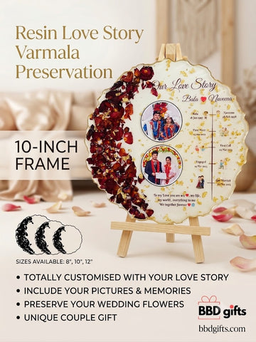 Customized Resin Varmala Preservation Love Story Frame