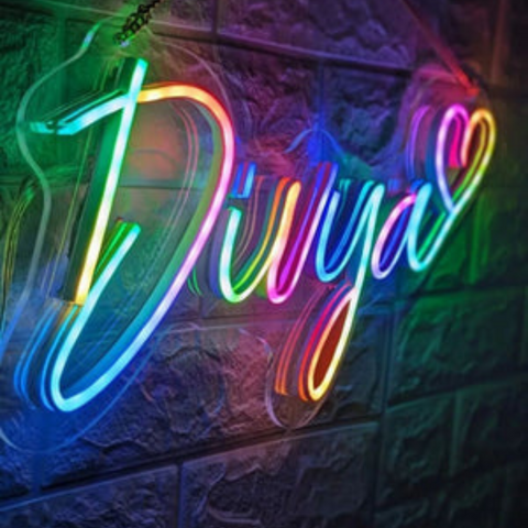 Name neon light | Customise neon sign | Multicolour neon light | Birthday neon sign | Anniversary gifts