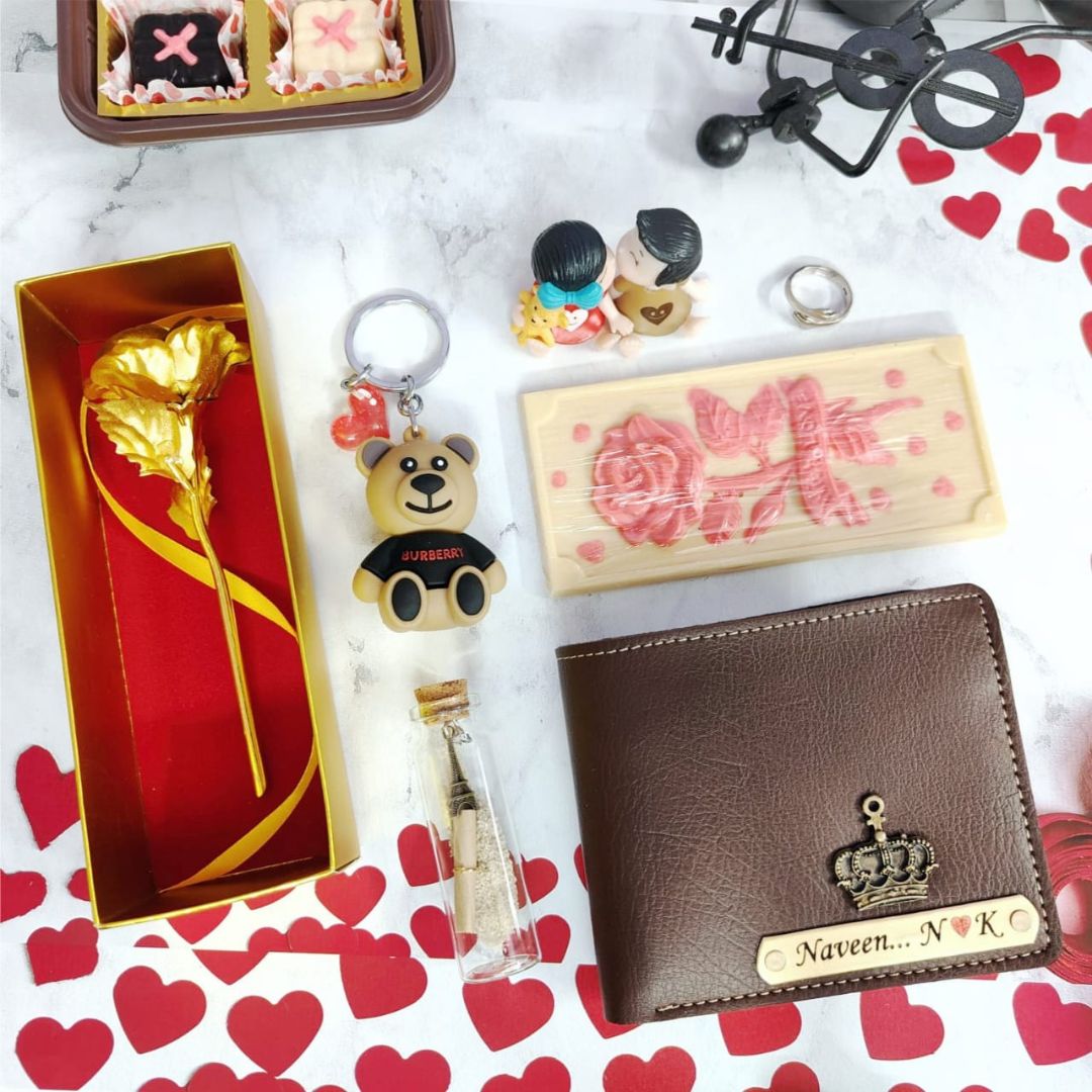 Valentine Week Gift Box | Roses, Chocolates, Wallet and More - Gift for him and her