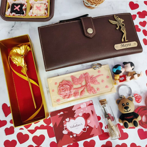 Valentine Week Gift Box | Roses, Chocolates, Wallet and More - Gift for him and her